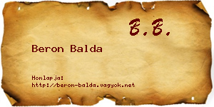 Beron Balda névjegykártya
